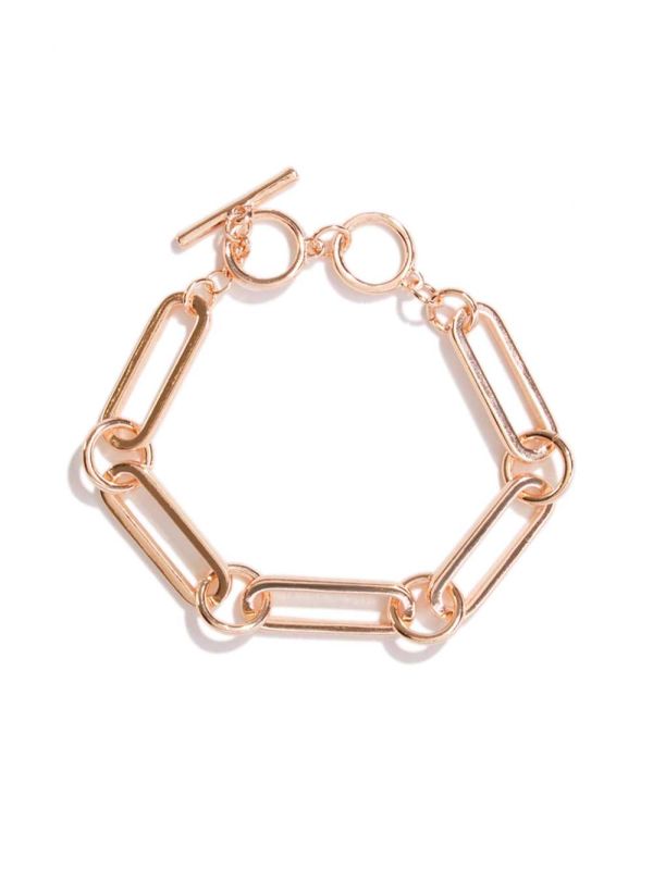 Rose Gold Women's Guess Gold-Tone Chain-Link Bracelet Australia Sale | 067NSZVHE