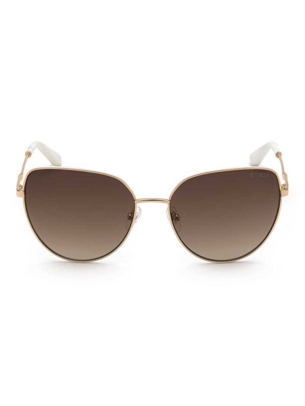 Rose Gold Women's Guess Metal Cat-Eye Sunglasses Australia Sale | 629JOWXYS