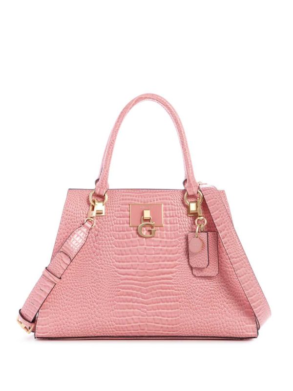 Rose Pink Women's Guess Stephi Girlfriend Satchel Bags Australia Sale | 829GOSIML