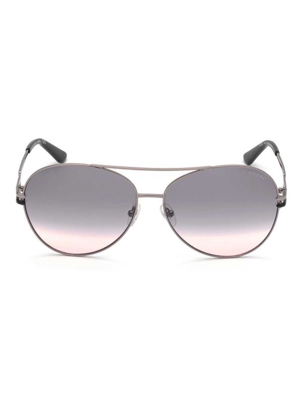 Silver Women's Guess Janet Aviator Sunglasses Australia Sale | 128MVJUAE