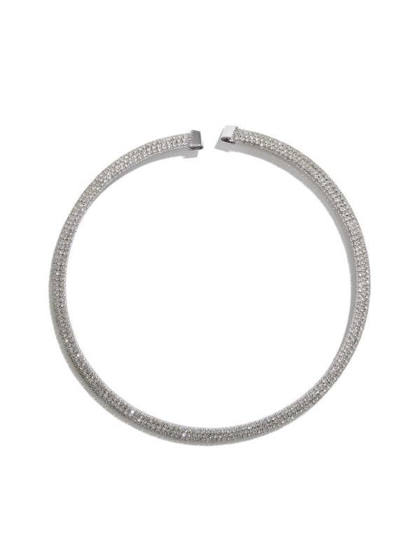 Silver Women's Guess Silver-Tone Mesh Collar Necklace Australia Sale | 137QWXBNI