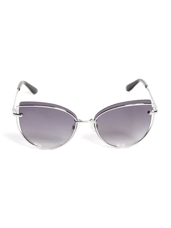 Silver Women's Guess Wired Cat Eye Sunglasses Australia Sale | 609KCJUNO