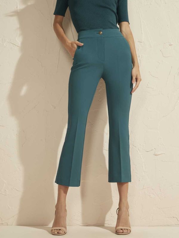 Turquoise Multicolor Women's Guess Evelyn Cropped Pants Australia Sale | 748TCGRBK