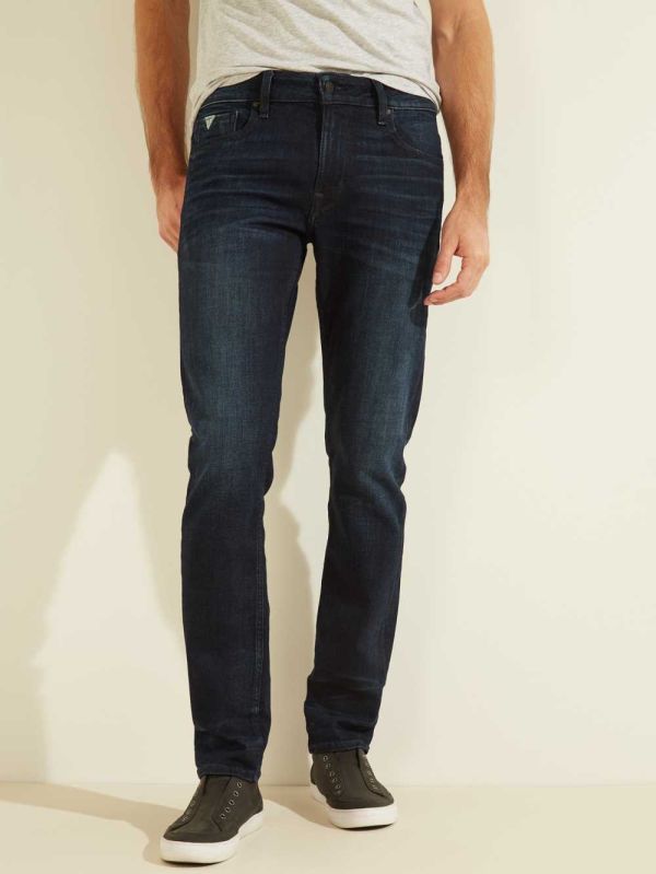 Wash Indigo Men's Guess Slim Tapered Jeans Australia Sale | 937KRHQUI