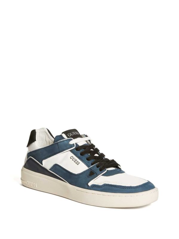 White Blue Men's Guess Verona Low-Top Basketball Sneakers Australia Sale | 187XPUZIH