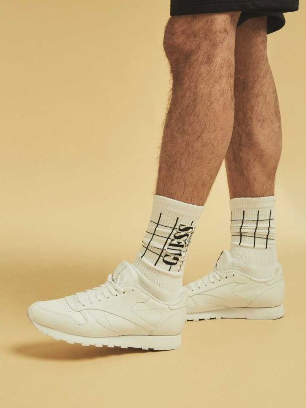 White Men's Guess Originals Logo Socks Australia Sale | 309FERNUB