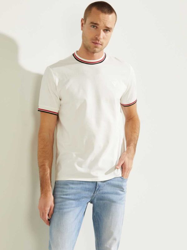 White Men's Guess Paul Ringer T-shirt Australia Sale | 379KNWXDT