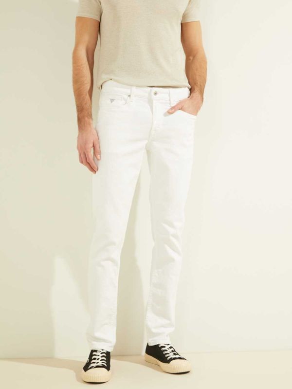 White Men's Guess Slim Tapered Jeans Australia Sale | 298DBEQGF