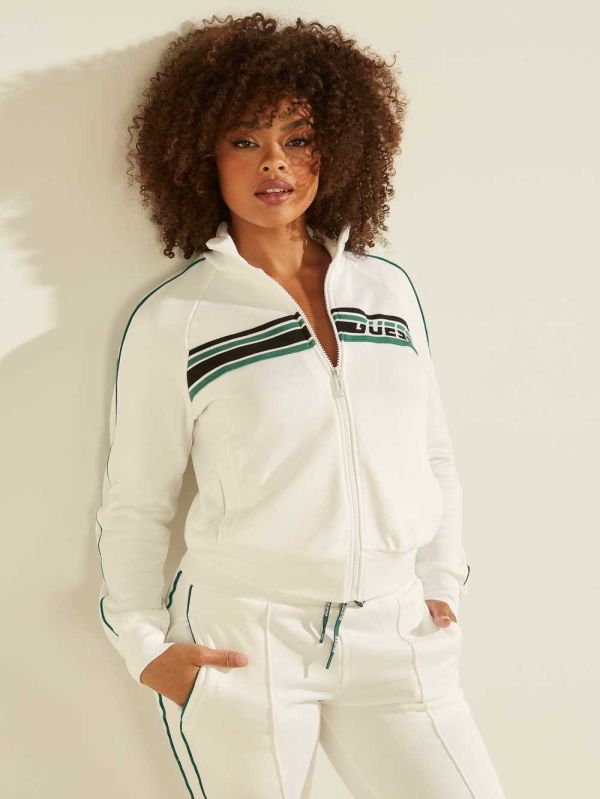 White Women's Guess Brianna Zip-Up Jackets Australia Sale | 931FIVNRB