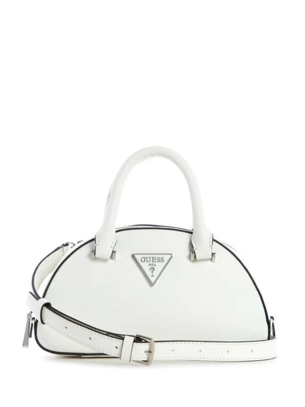 White Women's Guess Cordelia Mini Dome Satchel Bags Australia Sale | 017CWXSJL