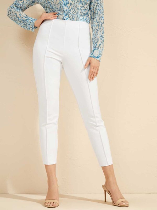 White Women's Guess Elle High Waist Pants Australia Sale | 065XAWSZN