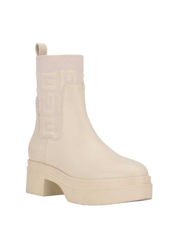 White Women's Guess Keanna Logo Knit Chelsea Boots Australia Sale | 476OUHALZ