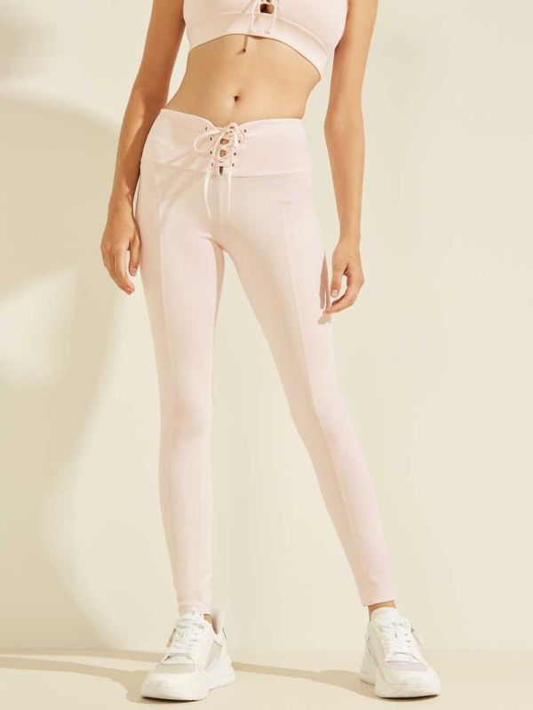 White Women's Guess Lace-Up Leggings Australia Sale | 917EOQHXL