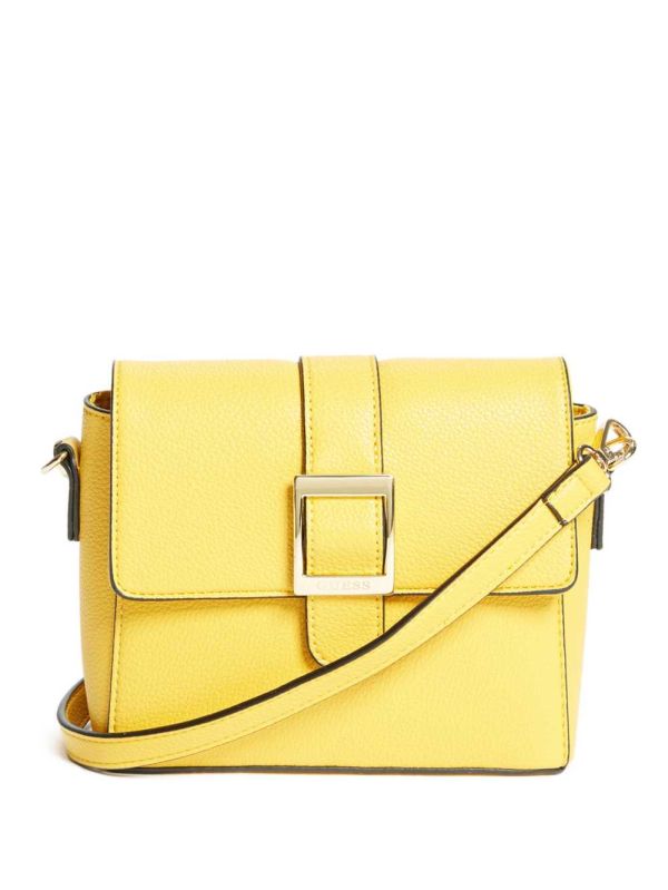 Yellow Women's Guess Cara Buckle Crossbody Bags Australia Sale | 802XSRTYK