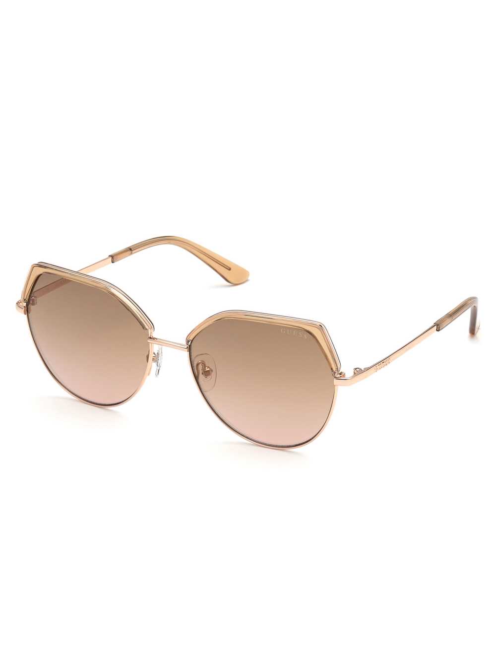 Apricot Women's Guess Geometric Sunglasses Australia Sale | 513HAEKDO