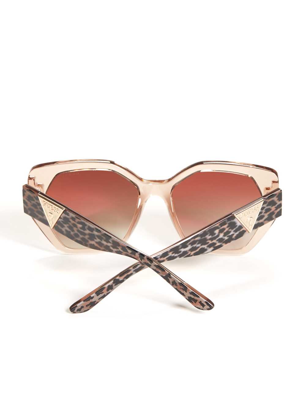 Apricot Women's Guess Triangle Geometric Sunglasses Australia Sale | 490NXLKBI