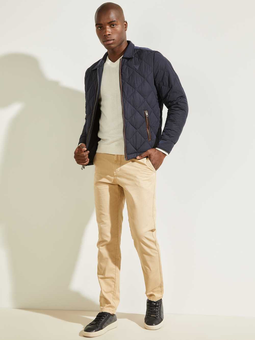 Beige Men's Guess Max Pants Australia Sale | 392NROAGM