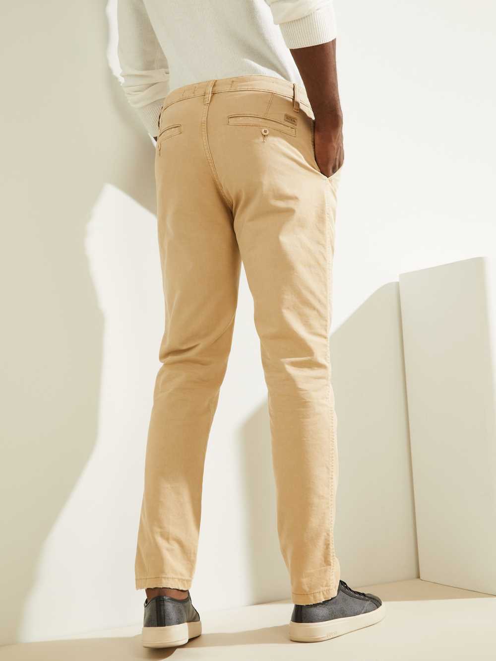 Beige Men's Guess Max Pants Australia Sale | 392NROAGM