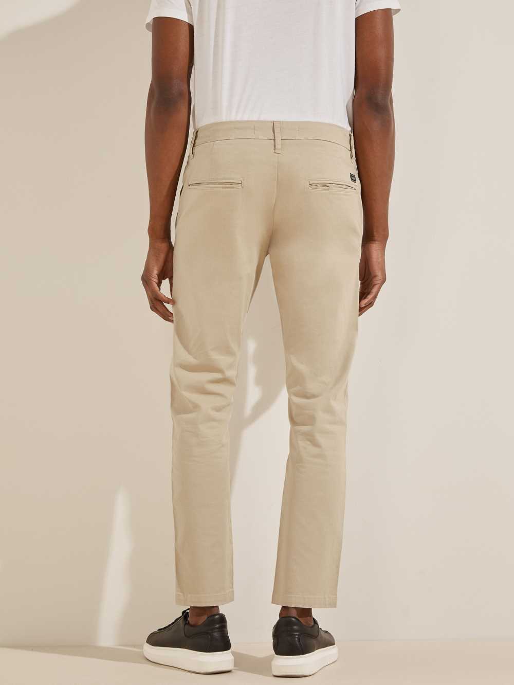 Beige Men's Guess Myron Twill Skinny Pants Australia Sale | 109TWFRYU