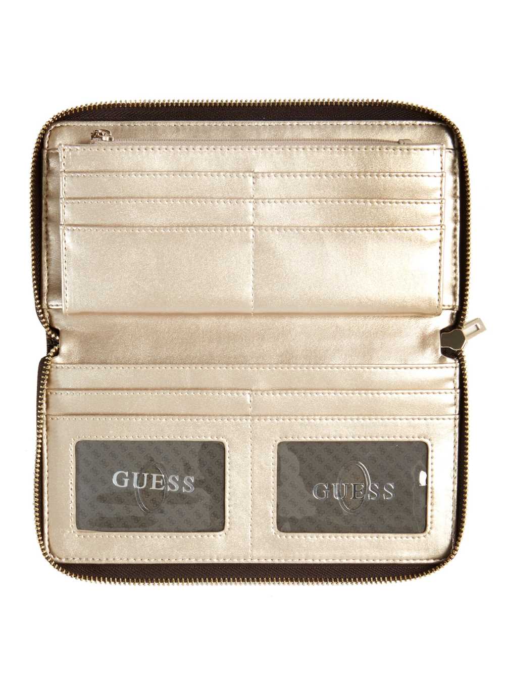 Beige Women's Guess Illy Check Organizer Wallets Australia Sale | 053IGNMFP