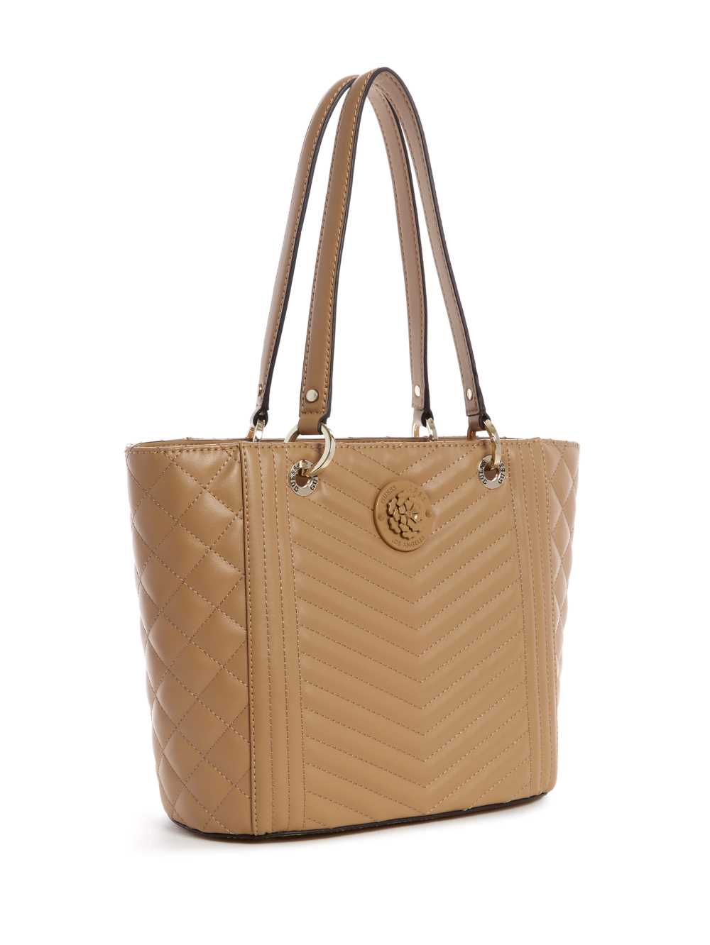 Beige Women's Guess Noelle Small Elite Tote Bags Australia Sale | 963THSVFR