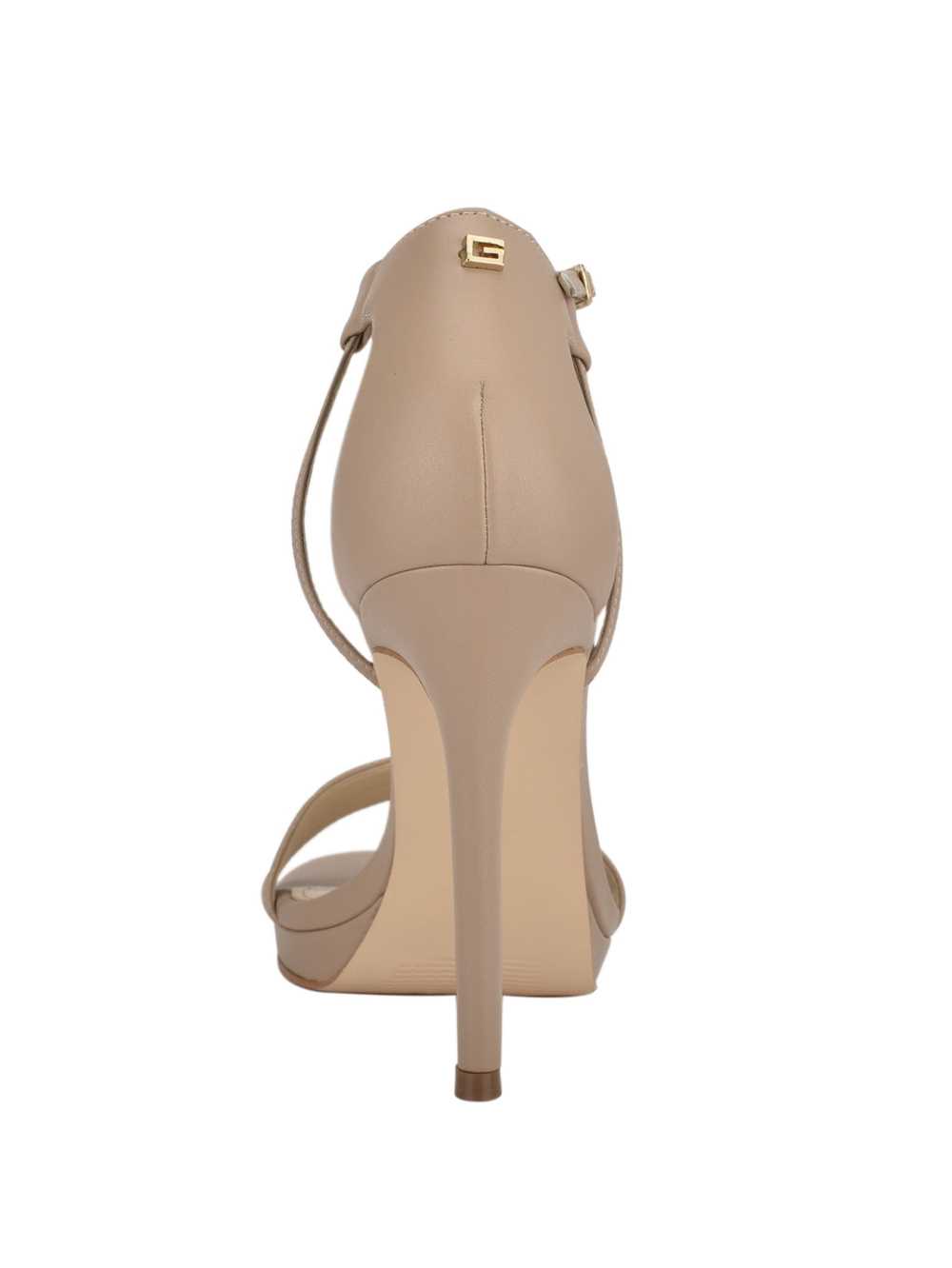 Beige Women's Guess Tecru T-Strap Stilettos Heels Sandals Australia Sale | 968FLYECX