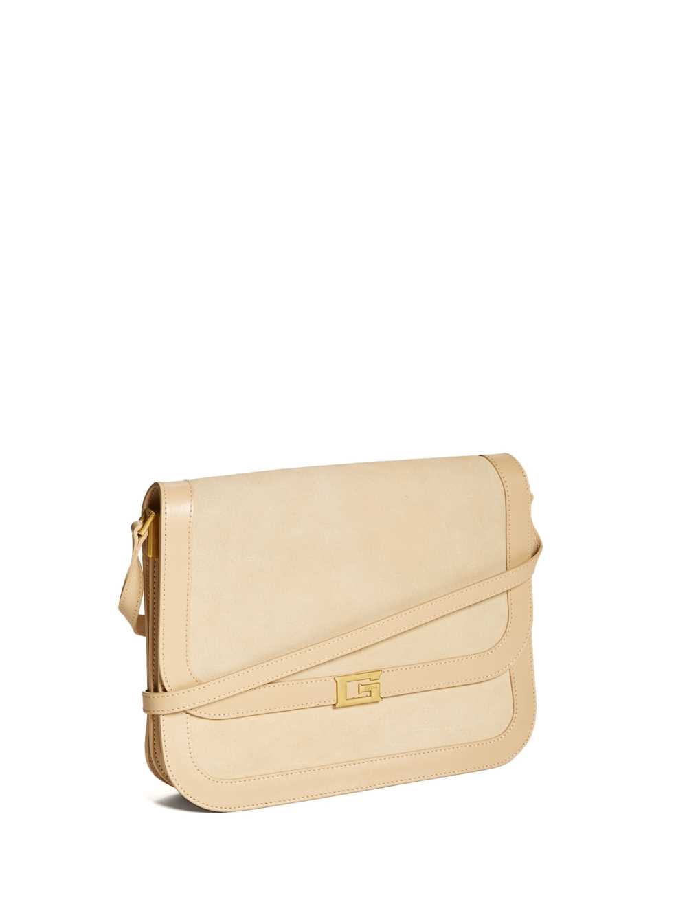 Beige Women's Guess Thea Medium Flap Leather Crossbody Bags Australia Sale | 481RLKXAY