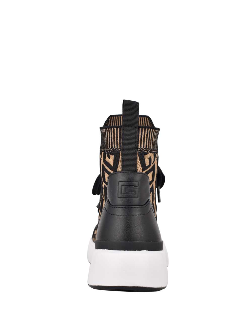 Black Brown Women's Guess Manney Knit Logo High-Top Sneakers Australia Sale | 498CSXONT