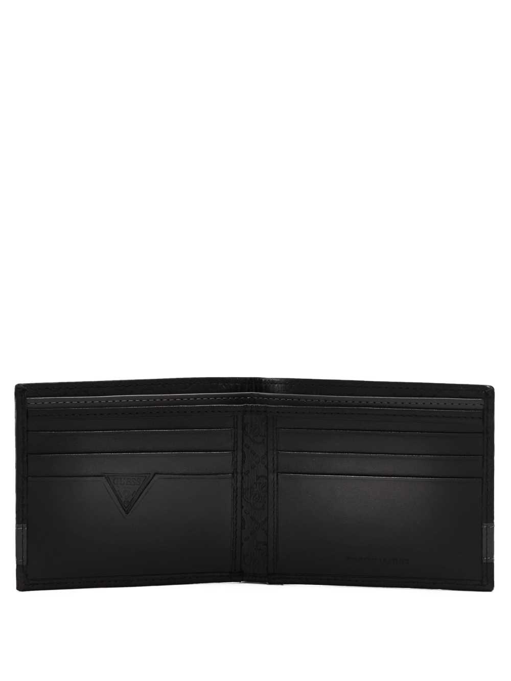 Black Grey Men's Guess Mesa Double Billfold Wallets Australia Sale | 415VBJLXH