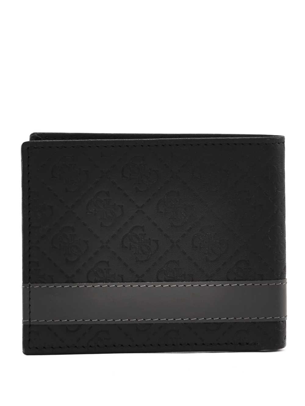 Black Grey Men's Guess Mesa Double Billfold Wallets Australia Sale | 415VBJLXH