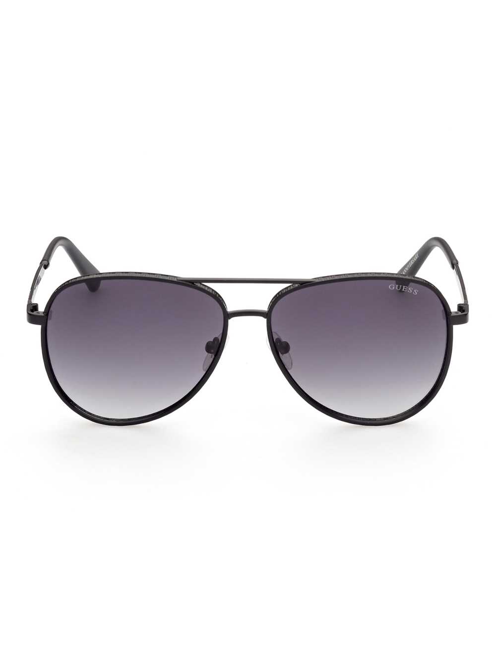 Black Men\'s Guess Aviator Sunglasses Australia Sale | 781AGEIVC