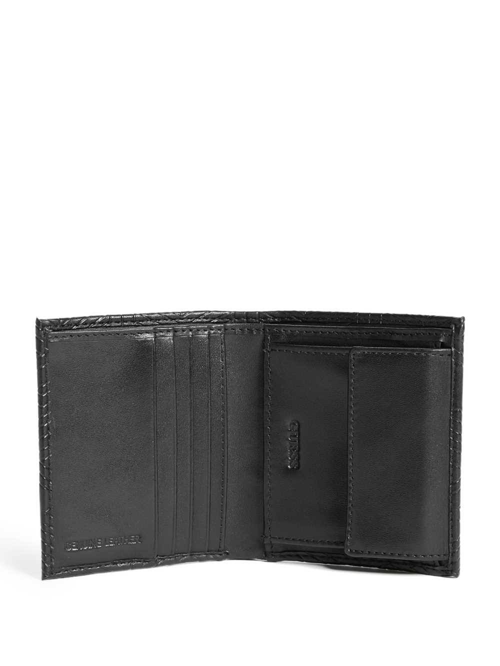 Black Men's Guess Baldo Small Billfold Wallets Australia Sale | 896VYUKLA