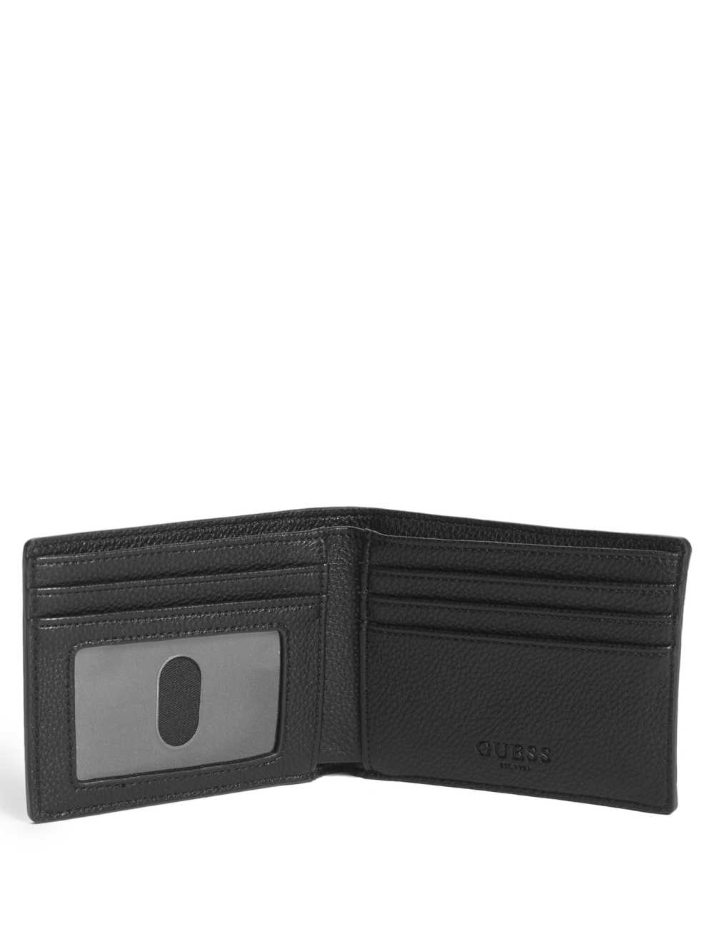 Black Men's Guess Billfold Pull Out Card Case Wallets Australia Sale | 918SNVRZB