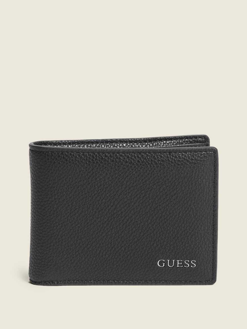 Black Men\'s Guess Billfold Pull Out Card Case Wallets Australia Sale | 918SNVRZB