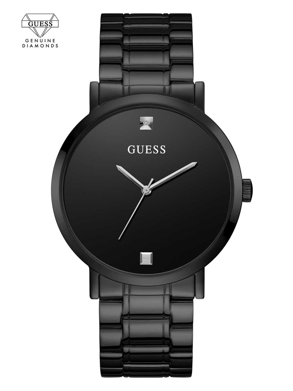 Black Men\'s Guess Black Diamond Analog Watches Australia Sale | 176RIBSEH