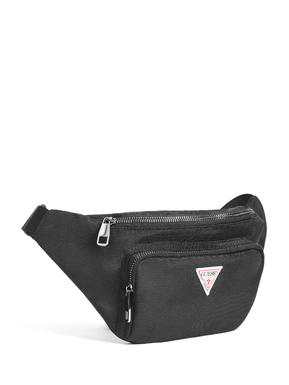 Black Men's Guess Canvas Fanny Pack Crossbody Bags Australia Sale | 026EHOSRZ