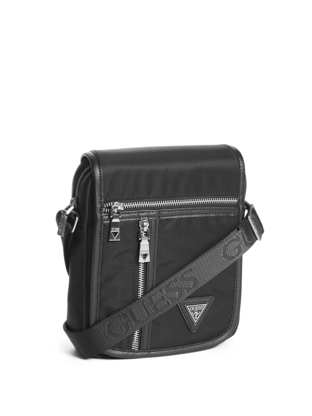 Black Men's Guess Certosa Flap Crossbody Bags Australia Sale | 059VQOFJR