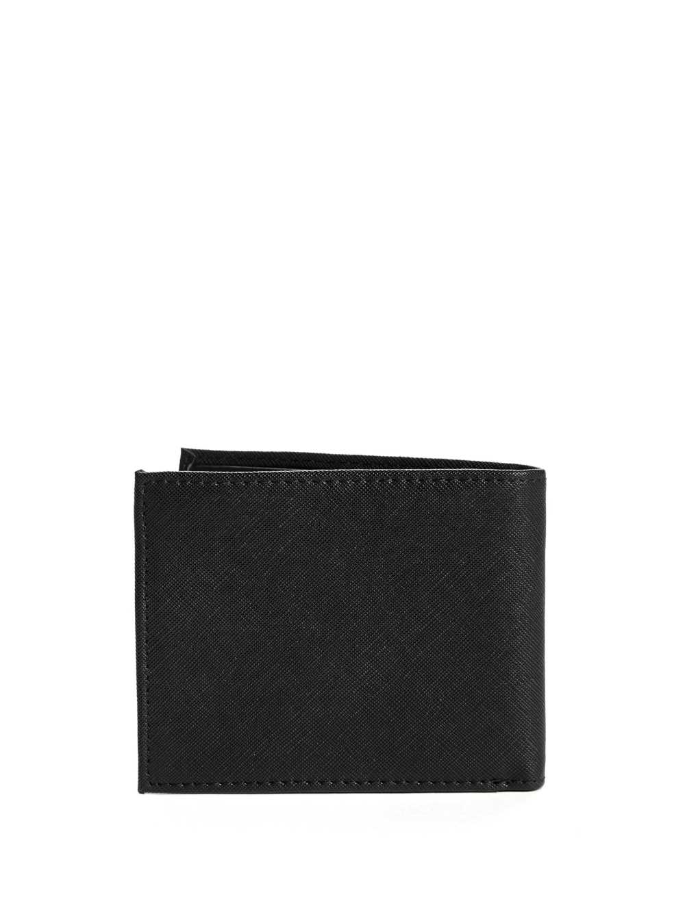 Black Men's Guess Certosa Leather Billfold Wallets Australia Sale | 340CYVTEB