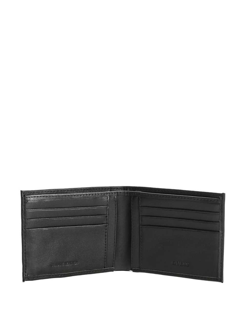 Black Men's Guess Certosa Leather Billfold Wallets Australia Sale | 340CYVTEB