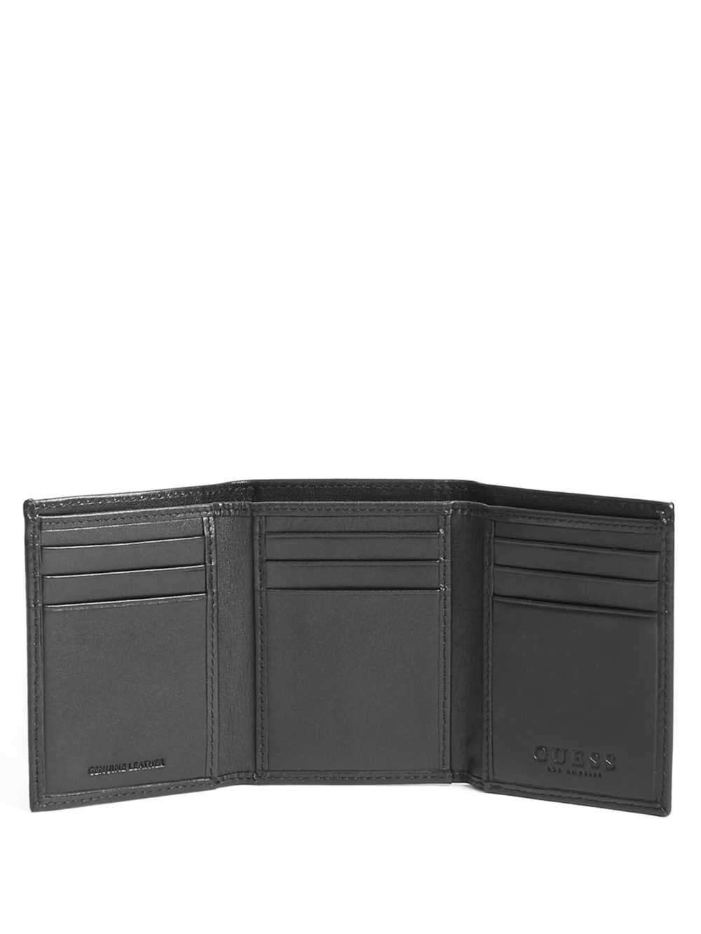 Black Men's Guess Chain Trifold Wallets Australia Sale | 640QVCRDZ