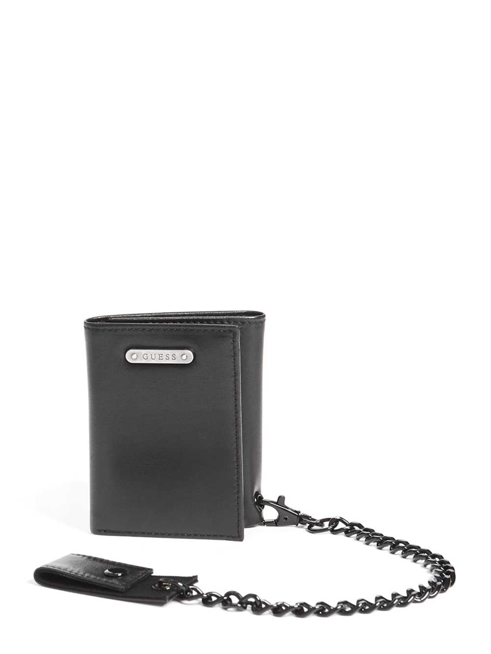 Black Men\'s Guess Chain Trifold Wallets Australia Sale | 640QVCRDZ