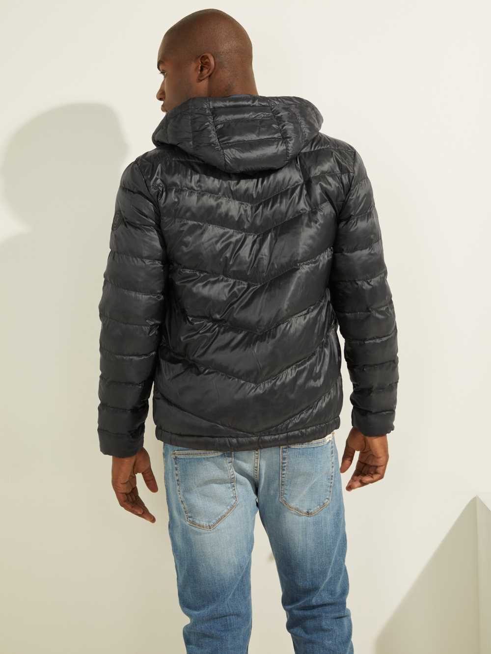 Black Men's Guess Eco Lightweight Puffer Jackets Australia Sale | 517NCEFAZ