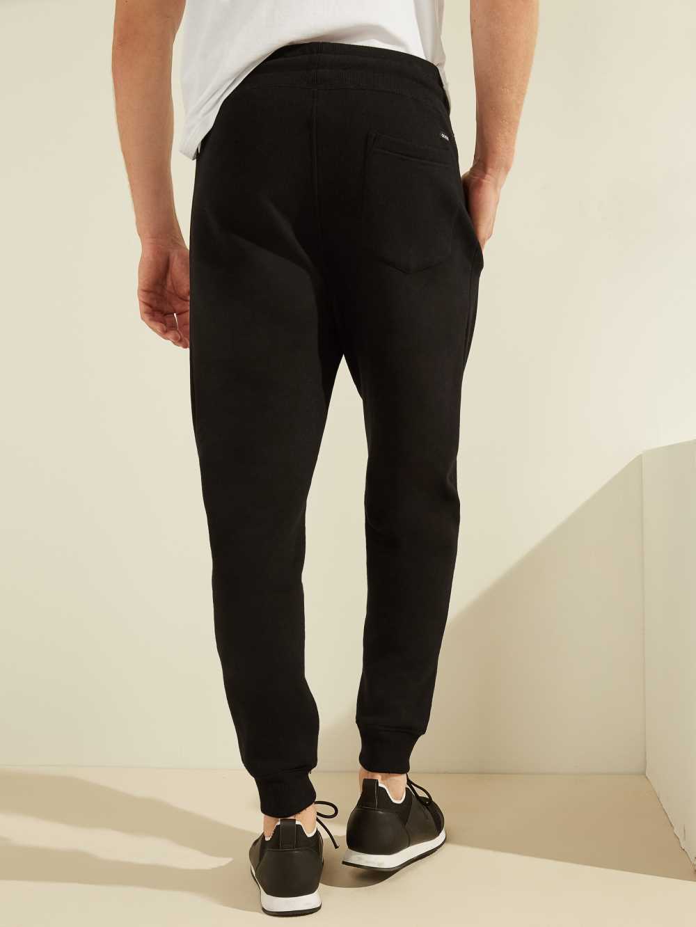 Black Men's Guess Eco Roy Joggers Australia Sale | 152ILGCDF