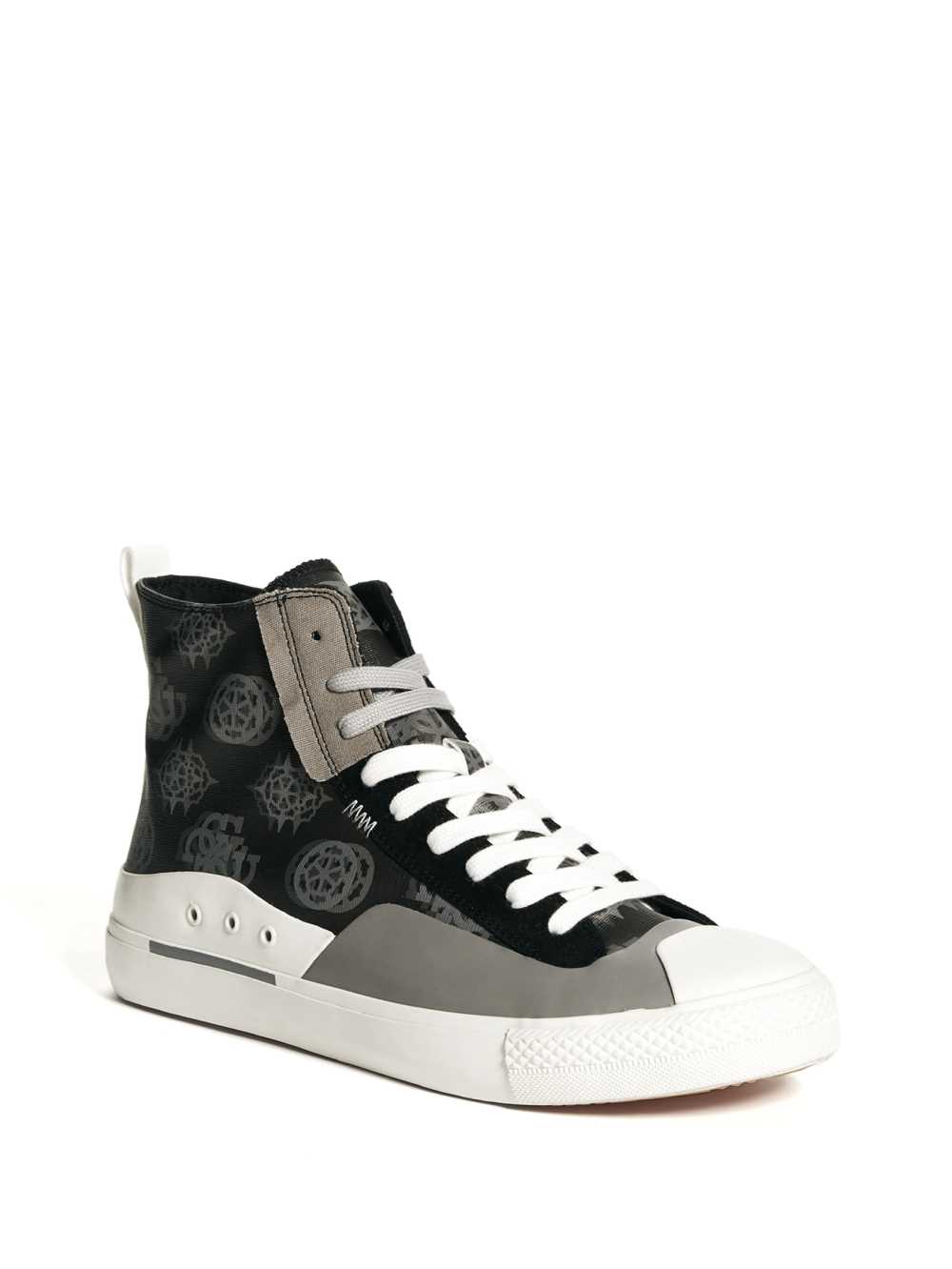 Black Men\'s Guess Ederle Geo High-Top Sneakers Australia Sale | 463MCETSZ