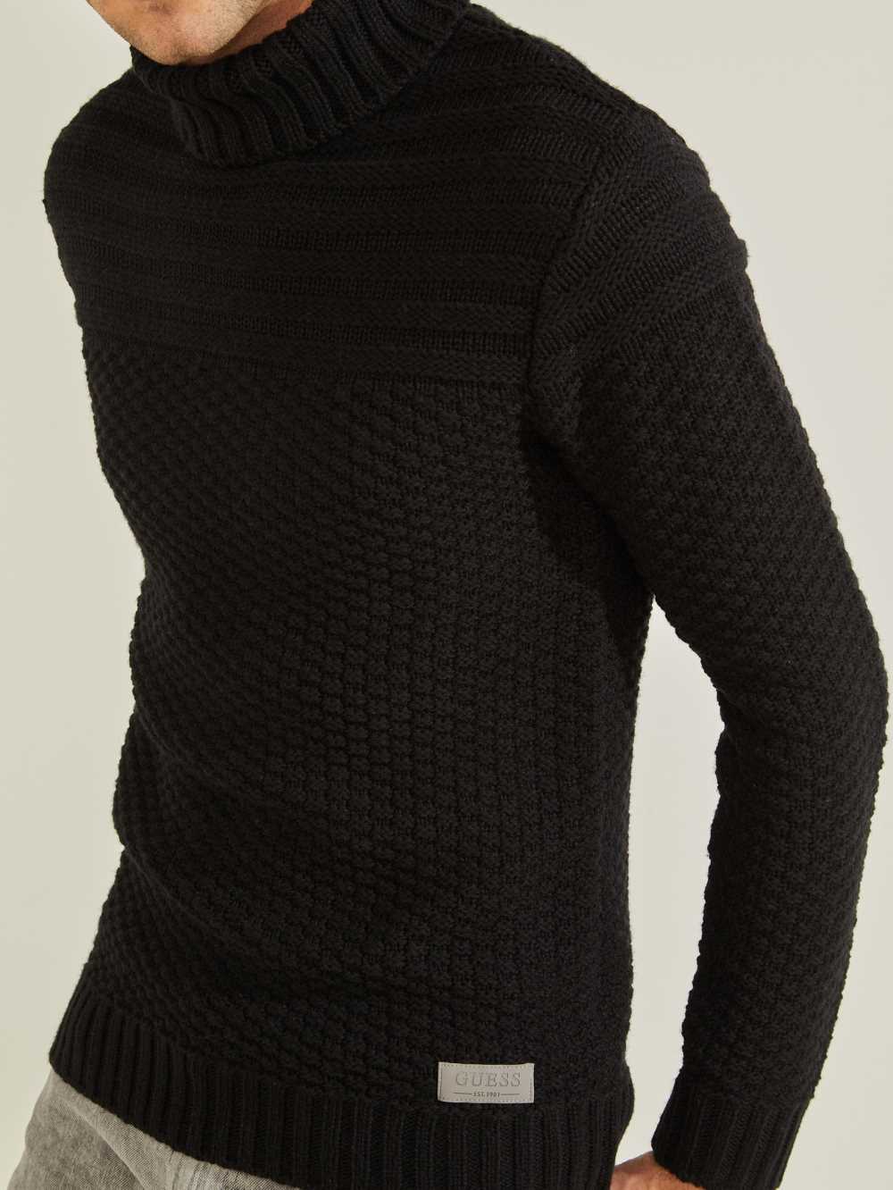 Black Men's Guess Lynton Ski Turtleneck Sweaters Australia Sale | 603ZOYXKC