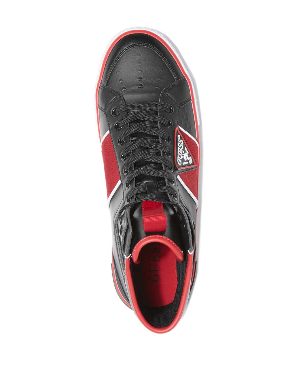 Black Men's Guess Maeno Triangle Logo High-Top Sneakers Australia Sale | 963XLVPKD