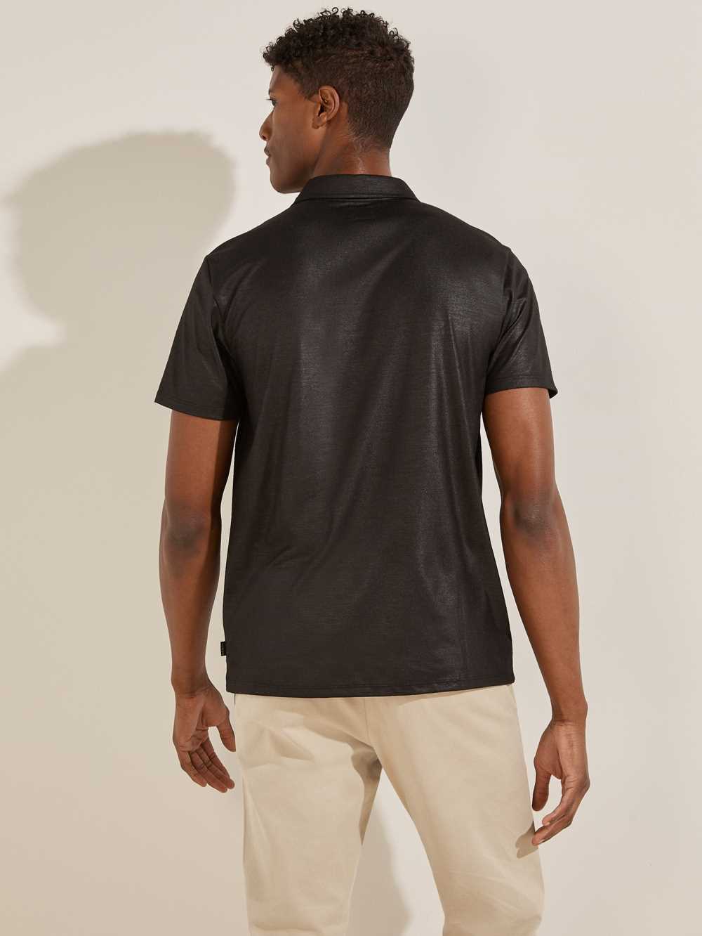 Black Men's Guess Mason Shine Polo Shirts Australia Sale | 892SUPJHV