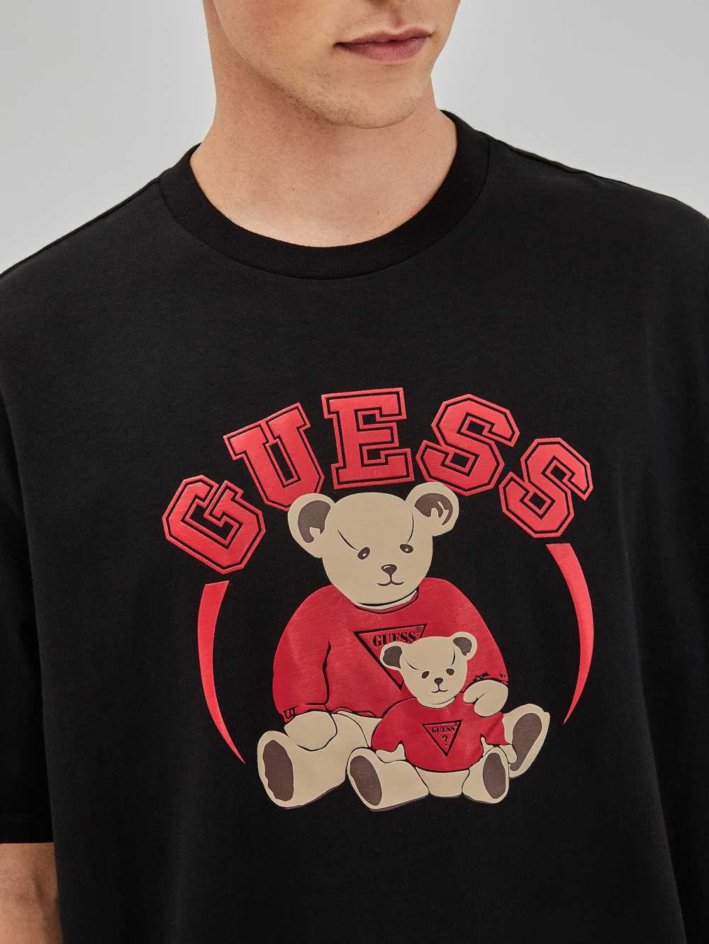 Black Men's Guess Originals Bear T-shirt Australia Sale | 671ZXOLQN