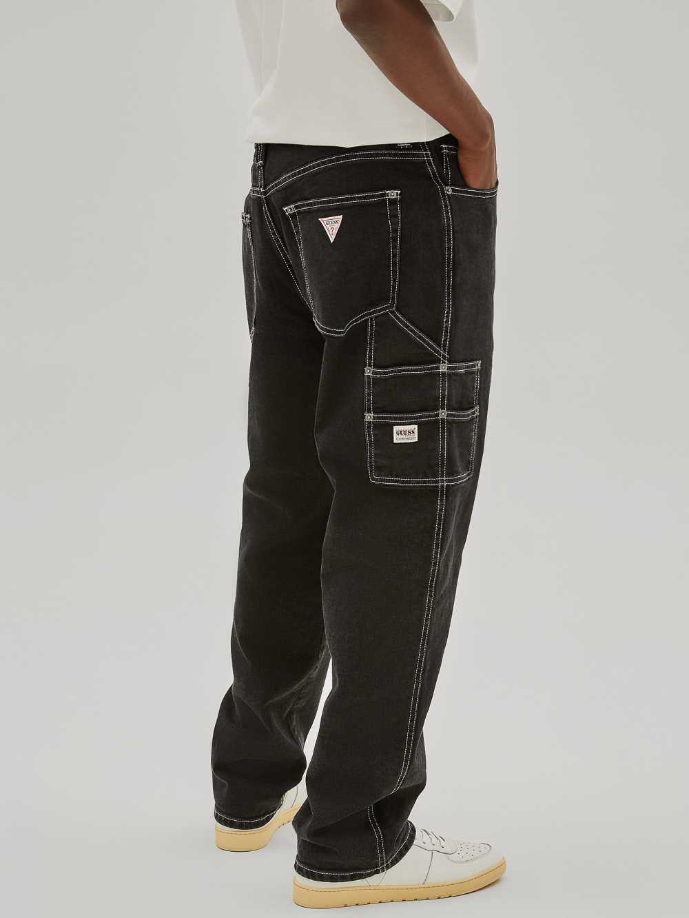 Black Men's Guess Originals Carpenter Jeans Australia Sale | 208DWKNGU