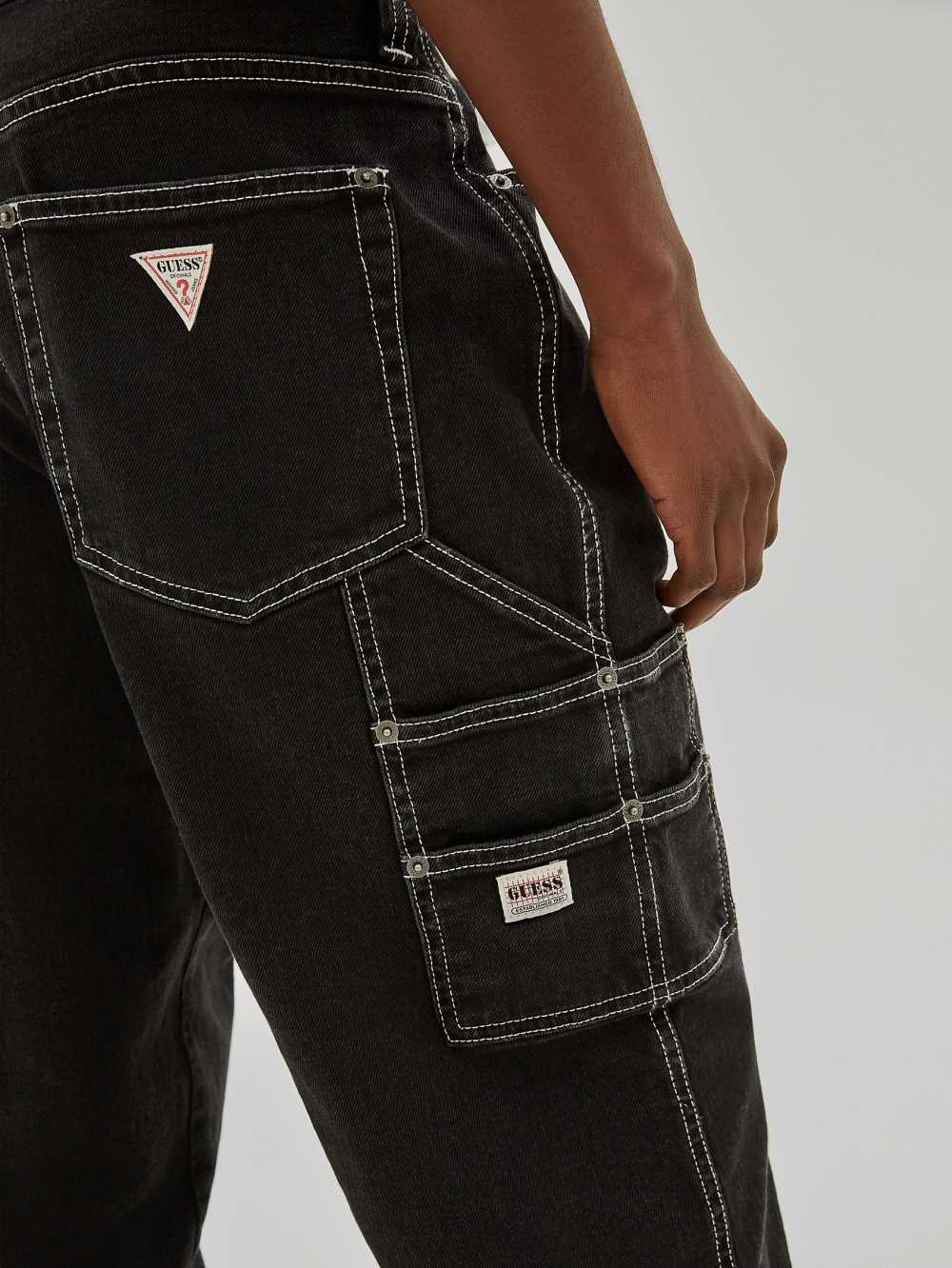 Black Men's Guess Originals Carpenter Jeans Australia Sale | 208DWKNGU